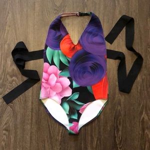 Clover Canyon,M, open back one piece swimsuit.